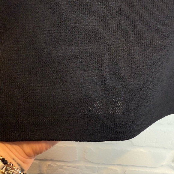St. John Black Knit Tank Front Bow Detail Side Zip Classic Size 2 - Picture 5 of 6